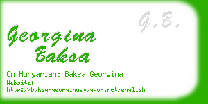 georgina baksa business card